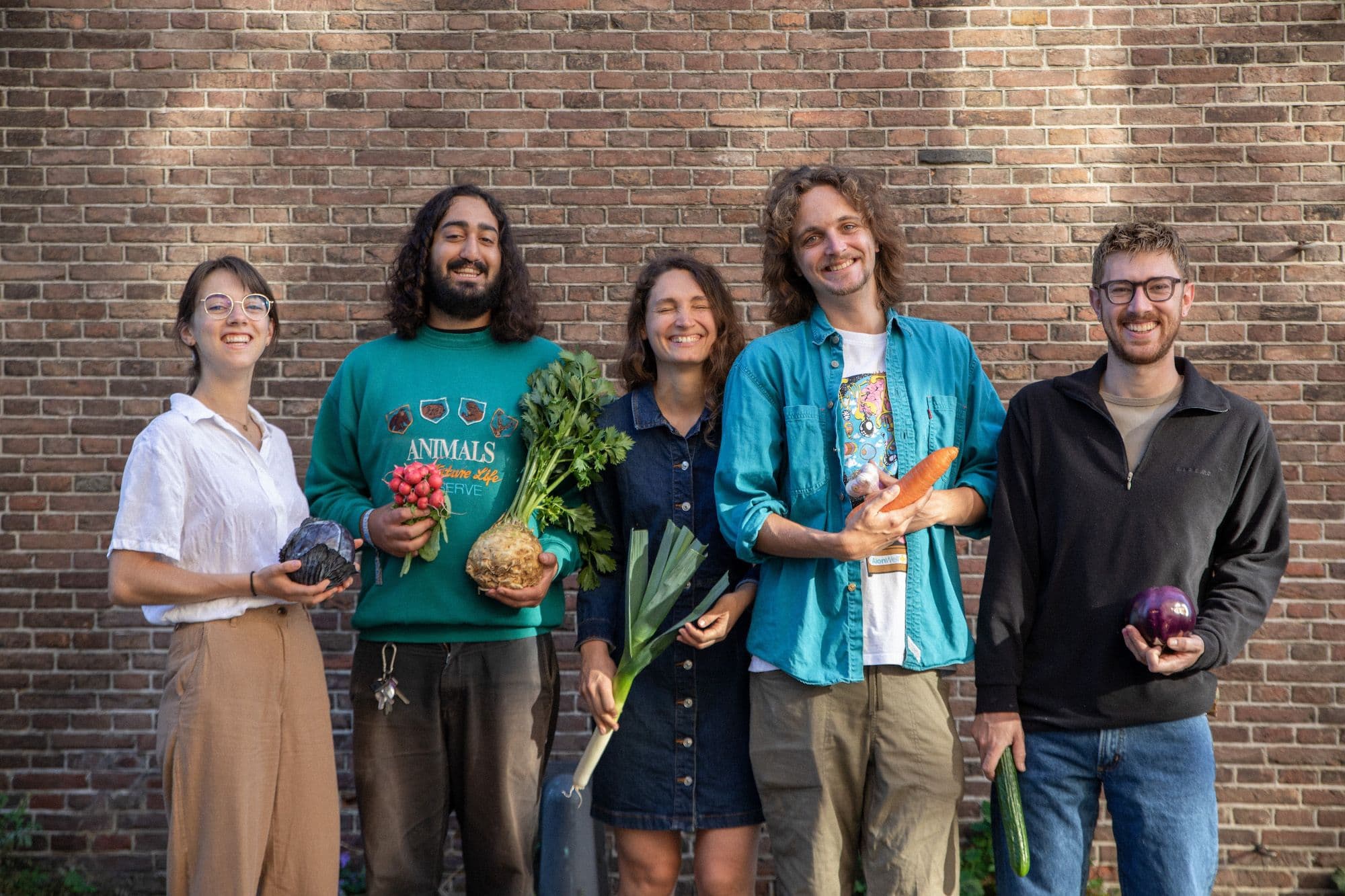 team van soepgoed met groentes